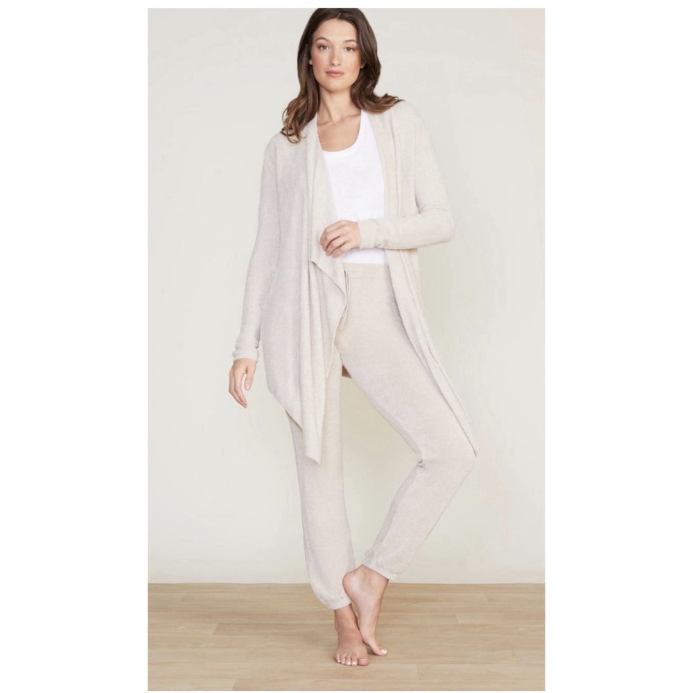Barefoot Dreams Cardigan Women S/M Tan Excellent Bamboo Chic Lite 436 Draped‎